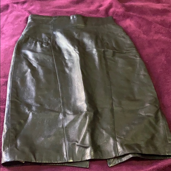 Vintage Byrnes & baker Genuine leatherpencil skirt - Picture 3 of 7